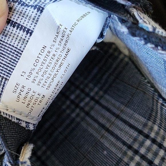 Muk Luks Kyle navy blue slip on sneakers with plaid accents NWOT - Picture 11 of 12